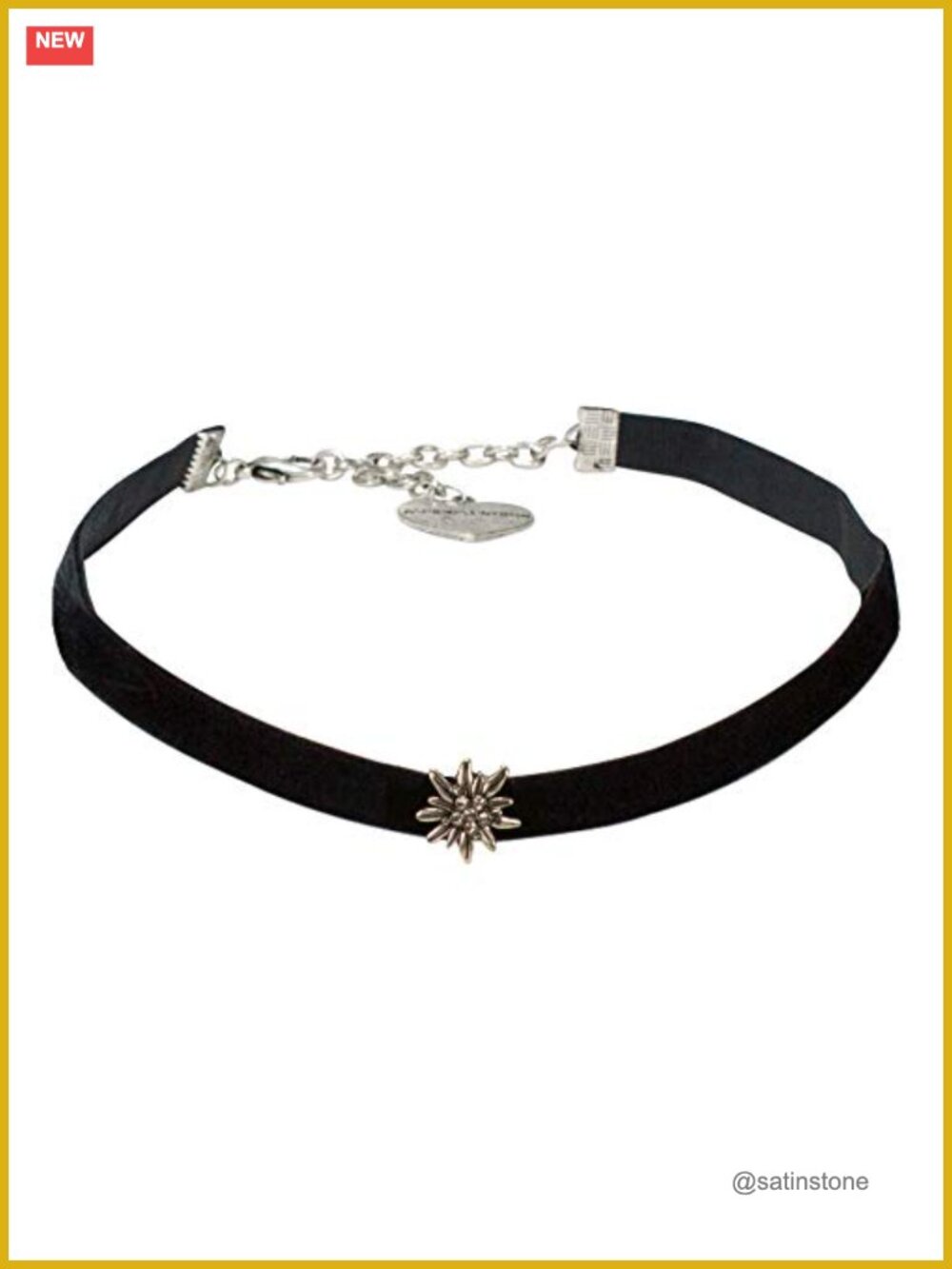 Velvet Choker Necklace Rhinestone Edelweiss Dirndl Oktoberfest Traditional